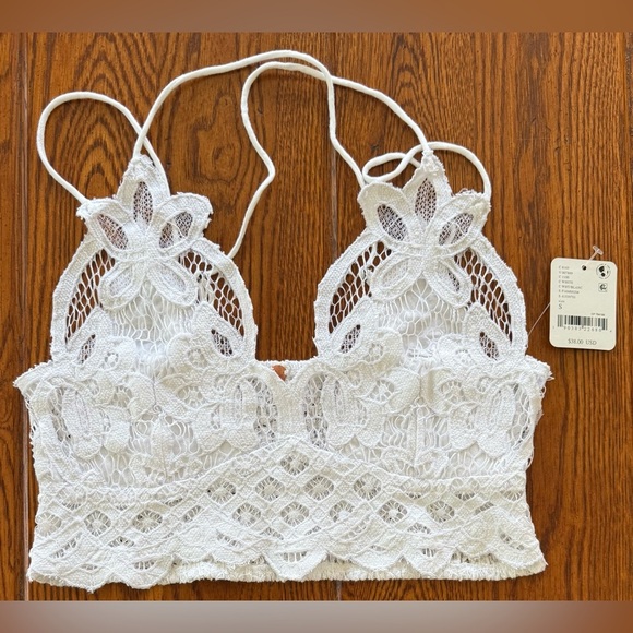 Free People Adella White Floral Lace Bralette - Picture 1 of 7